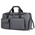 Borsa da viaggio grigio scuro capiente in tessuto impermeabile con multitasche - Taglia unica / Grigio