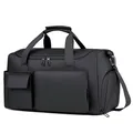 Grande borsa da viaggio nero opaco in tessuto impermeabile con design multi-tasca - Taglia unica / Nero
