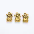Set of three vintage gold zinc alloy dragon pendants for DIY jewelry making accessories - Antique Gold