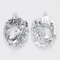 Vintage zinc alloy pendant featuring Art Nouveau female face relief and silver finish - Antique Silver