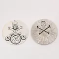 Vintage silver skull and gear steampunk pendant made of zinc alloy for DIY jewelry - Antique Silver