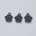 Gunmetal zinc alloy bear paw pendants for DIY jewelry making and keychains - Gun Black