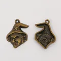 Vintage bronze alloy wizard charm pendant for DIY jewelry making with star hat detail - Antique Bronze