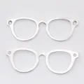 DIY vintage silver metal eyewear frame pendants for jewelry making and craft accessory - 55*19mm / Antique Silver
