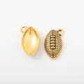 Vintage antique gold American football charms for DIY jewelry making and keychains - Antique Gold