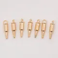 Set of seven gold-finished bullet-shaped pendants with integrated hanging loops for DIY jewelry - KC Gold