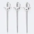 Three-piece set of silver alloy vintage sword pendants for DIY jewelry making accessories - Antique Silver