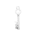 Vintage heart-shaped alloy key pendant with LOVE letter design in antique silver finish - Antique Silver