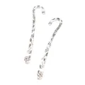 Coppia di segnalibri vintage in lega d'argento con incisioni floreali su sfondo bianco - Argento Antico