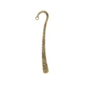 Antique bronze alloy bookmark with vintage embossed floral carvings and top hook - Antique Bronze