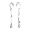 Vintage silver metal bookmark featuring detailed horse head carvings and horseshoe base - Antique Silver