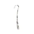 Vintage silver alloy bookmark hook with embossed floral patterns and a hanging hole - Antique Silver