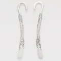 Pair of vintage silver alloy mermaid bookmarks with detailed scale texture and top hook - Antique Silver
