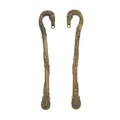 Vintage bronze alloy bookmark with horse head design and horseshoe base on white background - Antique Bronze