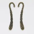 Retro zinc alloy bookmark set with Celtic knots and four-leaf clover design in bronze - Antique Bronze
