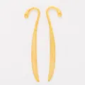 Goldene Lesezeichen-Anhänger aus Legierung mit geprägten Blumenmustern für DIY-Schmuck - Gold