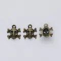 Retro bronze skull and crossbones metal pendants for DIY jewelry making accessories - Antique Bronze