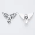 Retro zinc alloy skull wing pendants for DIY jewelry making in antique silver finish - Antique Silver
