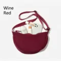 Weinrote Nylon-Halbmond-Umhängetasche mit verstellbarem Gurt und praktischem Stauraum - Burgunderrot