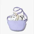 Lightweight purple nylon crescent crossbody bag with large capacity and adjustable strap - Milky Purple