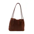 Brown faux fur tote bag for women featuring a minimalist plush design for autumn winter - No Pendant / Brown