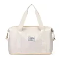Cremeweiße wasserdichte Reisetasche mit Griffen für Damen Fitness und Yoga Sport - Gebrochenes Weiß