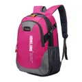 Large capacity sports backpack in vibrant pink and gray waterproof nylon fabric - Rose Red