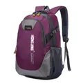 Large capacity outdoor backpack in dark purple with breathable mesh shoulder straps - Deep purple