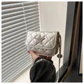 Silver quilted mini chain bag with sparkling star detail for women's fashion - Silver