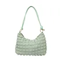 Sac à bandoulière vert clair texturé avec anneaux dorés et bandoulière nouée - Vert