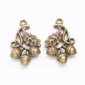 Vintage bronze acorn and oak leaf metal pendant charms for DIY jewelry making crafts - Antique Bronze