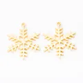 Goldene Schneeflocken-Anhänger mit Hohlraumdesign und Ösen für DIY-Schmuckherstellung - 35*28 / Gold