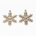 Vintage Bronze Schneeflocken Anhänger aus Metall für DIY Schmuckherstellung mit Öse - 35*28 / Antikbronze