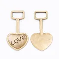 Vintage bronze heart-shaped metal charms with LOVE engraving for jewelry making - Antique Bronze