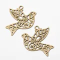 Vintage bronze alloy flying bird hollow pendant for DIY jewelry making accessories - Antique Bronze