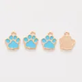 Schattige hemelsblauwe emaille pootafdruk hangers voor DIY-sieraden en accessoires - Hemelsblauw