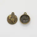 Vintage bronze globe pendants made of zinc alloy for DIY jewelry making and crafting - 20*16mm / Antique Bronze