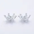 Macro shot of silver vintage crown alloy charms with intricate base detailing - One Size / Bright Silver