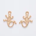 Pair of vintage gold lizard charms in zinc alloy for DIY jewelry making and pendants - KC Gold