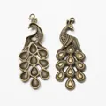 Retro zinc alloy peacock pendants for DIY jewelry making with antique bronze finish - Antique Bronze