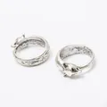 Ensemble de bagues renard argenté vintage avec texture d'écorce et style gothique - Forme de Renard (3579) / Argent antique
