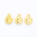 Three gold vintage Tai Chi Bagua charms in zinc alloy for jewelry making DIY - Gold