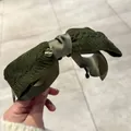 Pince banane à nœud tricoté vert foncé avec motif torsadé et breloque dorée - Vert