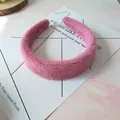 Cerchietto per capelli in peluche rosa stile coreano in finta pelliccia per donna - Rosa Rossa