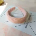 Cerchietto in peluche rosa chiaro con spessa imbottitura per uno stile invernale dolce - Rosa Chiaro