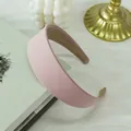 Cerchietto largo minimalista in tessuto rosa tenue con fodera interna in velluto - Rosa Chiaro