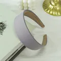 Solid light purple padded headband with thick fabric finish and non-slip inner lining - Light Gray