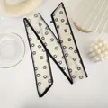 Elegantes Chiffon-Haarband mit schwarzem Smile-Muster auf weißem, halbtransparentem Stoff - Beige mit Schwarzem Smiley