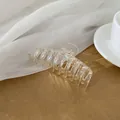 Grote matte champagnekleurige haarklem in Franse stijl voor dames haarstijlen - Beige
