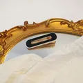 Elegante fermaglio per capelli a scacchi bianco e nero con base in metallo dorato - Black Oval Hollow Out